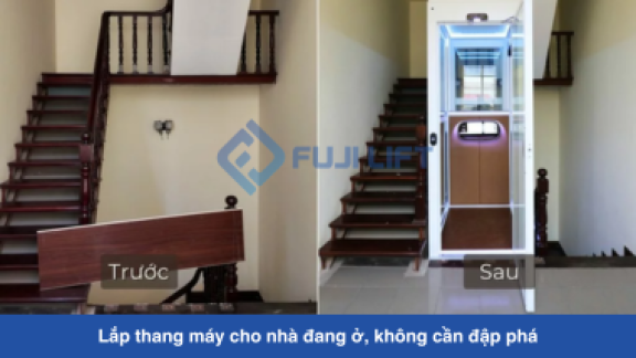 Lắp thang máy cho nhà đang ở, không cần đập phá