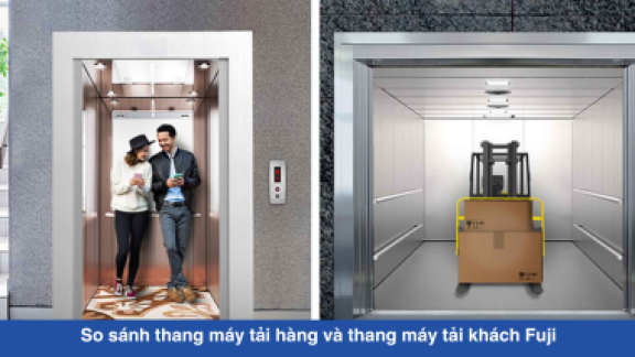So sánh thang máy tải hàng và thang máy tải khách Fuji