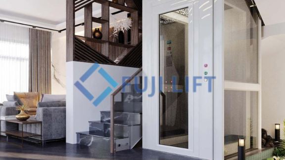 Lắp đặt thang máy gia đình lồng kính mini 