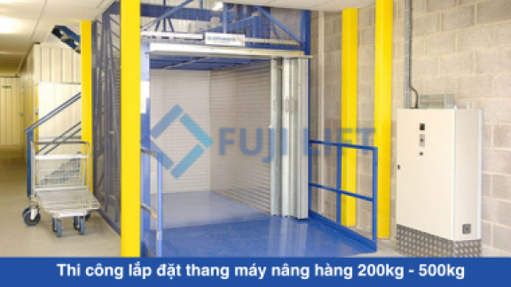 Thi công lắp đặt thang máy nâng hàng 200kg - 500kg