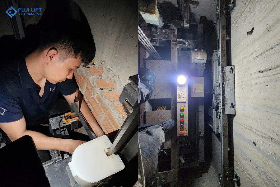 Kiểm tra giếng thang và hố pit khi bảo trì thang máy